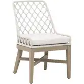 Lattis Outdoor Dining Chair in White Speckle Rope, White Speckle Fabric & Washed Teak